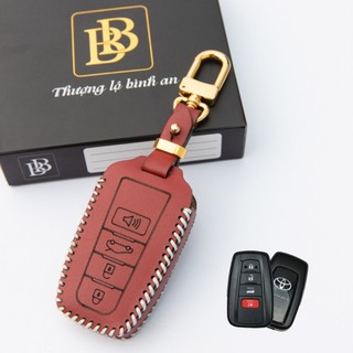 Bao da chìa khoá ô tô TOYOTA Camry 2019-2024, Altis 22-24, Cross 23-24 ốp khoá da bò thật 100% bảo hành 2 năm về da