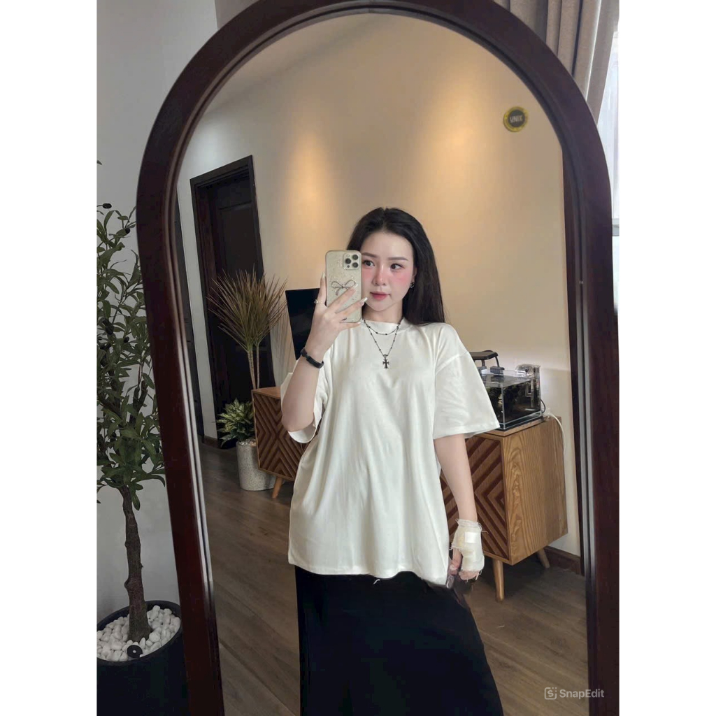 Set đồ nữ áo thun trắng cổ tròn mix chân váy đen nữ tính Jumito, đồ bộ nữ áo phông ngắn tay kèm chân váy xòe D1833