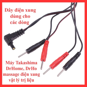 Dây điện xung giắc nhựa 2.35mm dùng cho máy massage Xung Điện Takasima, máy massage điện châm...