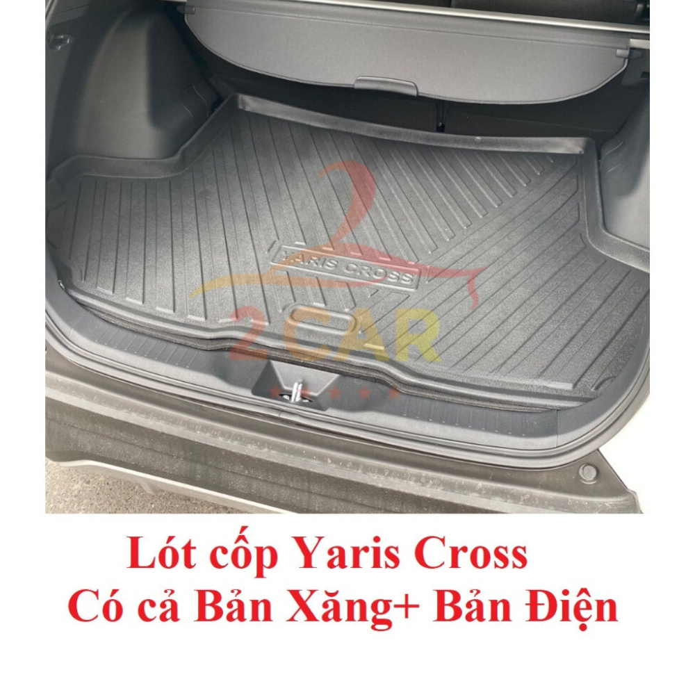 Lót cốp nhựa xe Yaris Cross 2023 2024, 2025, 2026 chất liệu nhựa dẻo, mềm, dễ vệ sinh lau rửa