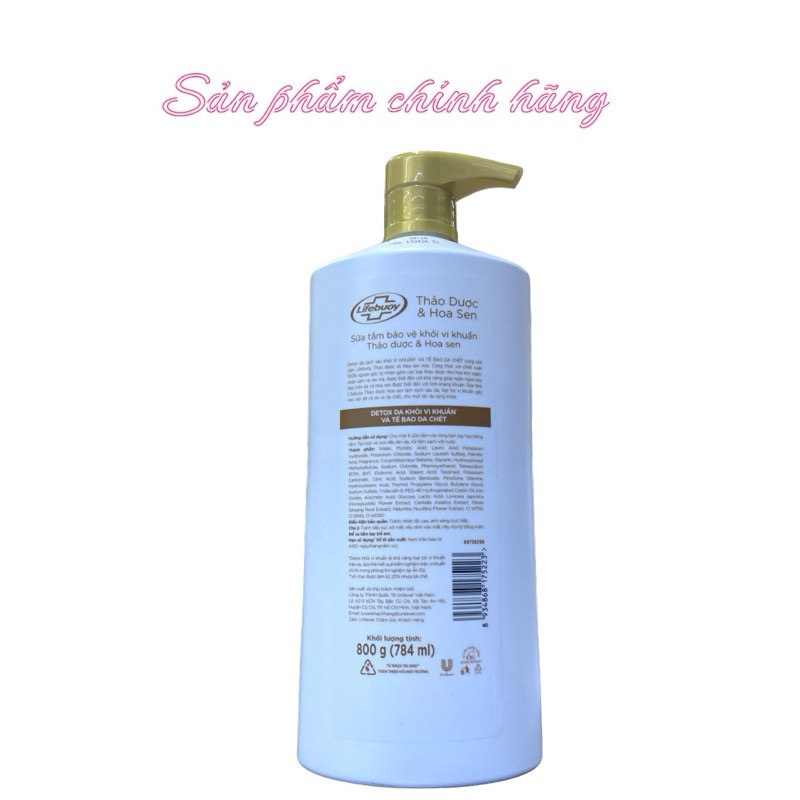 Sữa Tắm Lifebuoy Thảo Dược Và Hoa Sen 800gram