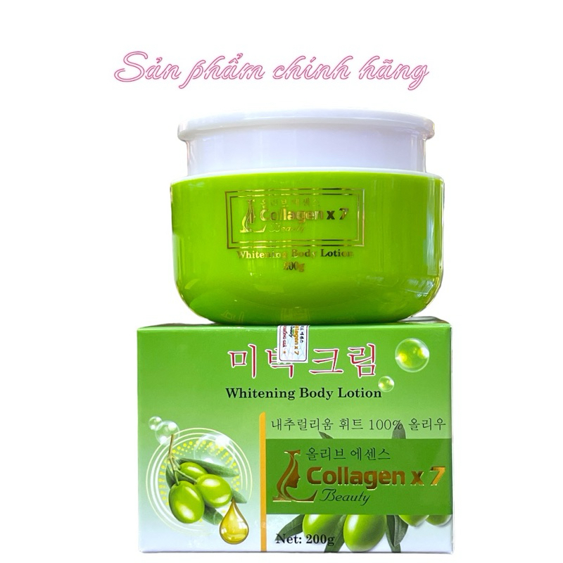 Kem Body Trắng Da COLLAGEN X7 OLiu Hàn Quốc 200gram