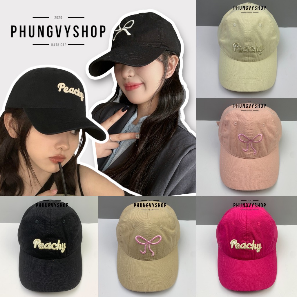 Mũ LƯỠI TRAI unisex cực hot nam nữ thoáng mát phungvyshop- nón / Kết Kaki mềm PEACHY và NƠ /