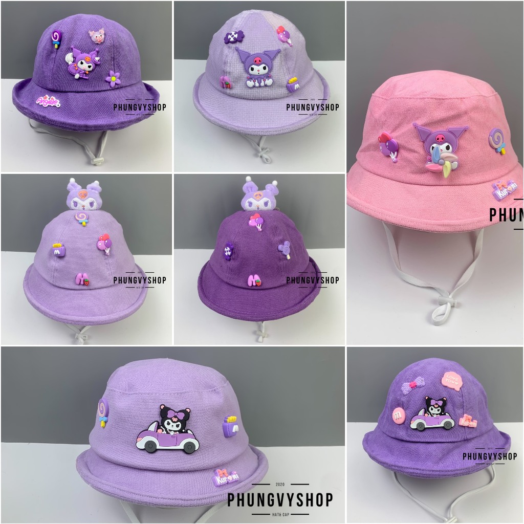CÓ 2 SIZE, Mũ bucket tai bèo vành bé gái phungvyshop- Nón trẻ em các loại bo kết / NHUNG KUROMI CINNAMOROLL Cac loaiii