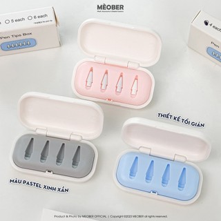 Hộp đựng ngòi bút cảm ứng thiết kế tối giản, lõi cao su chống rơi rớt màu pastel, chất liệu vỏ ABS by MèoBer