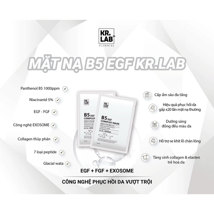 30-50 Mặt nạ Kr.Lab B5 EGF+ Mặt nạ Senademar B5 + Mặt nạ ISOLUX Whitening repair+nạ Kyunglab PDRN+nạ Yuejin B5 WZ426