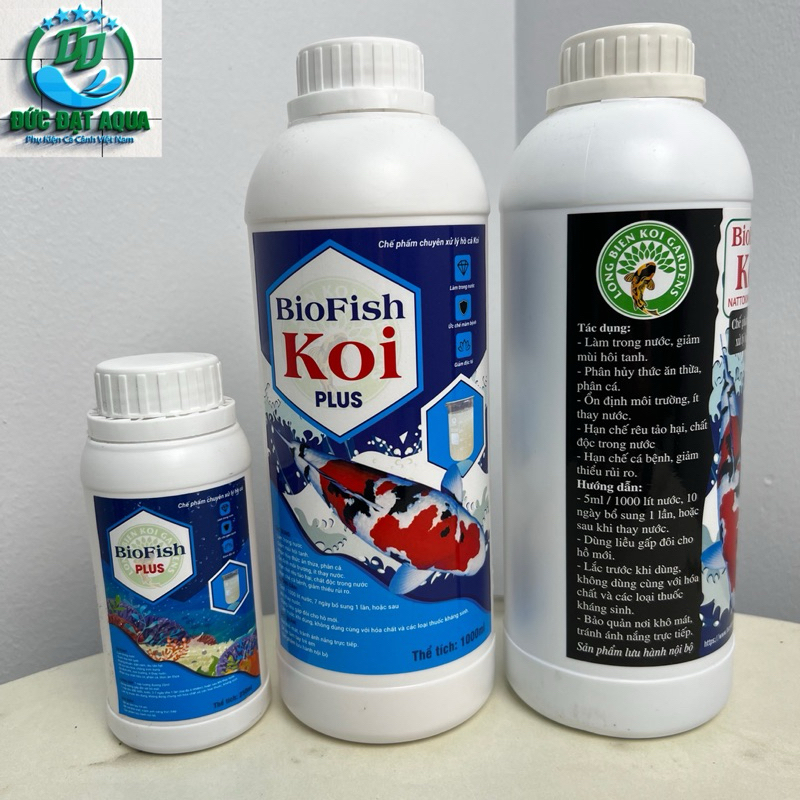 BIOFISH KOI- Chai Vi Sinh làm trong nước bể cá thể tích 1000ml và 250ml 6