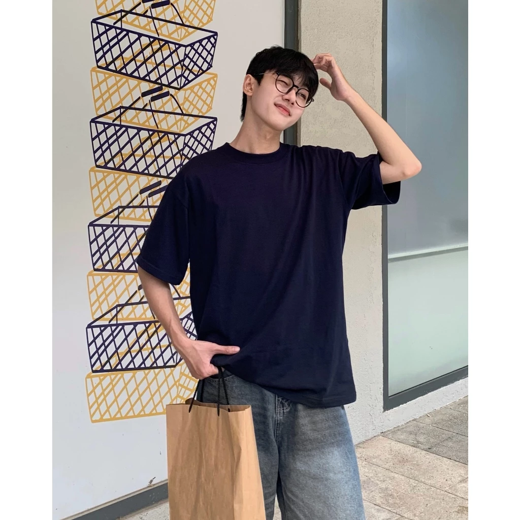Áo Thun Trơn GODMOTHER Full Cotton Form Oversize Unisex Nam Nữ Đơn Giản Basic Mặc Hằng Ngày ảnh 4
