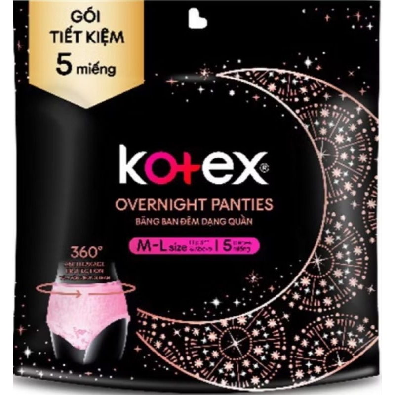 combo 8 gói Băng dạng quần Kotex size ML 5 miếng/gói (MẪU MỚI)