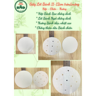 Giấy nến Lót Bánh cho Hấp-Nướng Vĩ/Lò-Chiên Không dầu (Size lớn 11-30 cm)-Không in/Có in logo