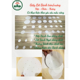 Giấy nến Lót Bánh cho Hấp-Nướng Vĩ/Lò-Chiên Không dầu (Size lớn 11-30 cm)-Không in/Có in logo