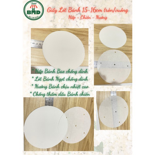 Giấy nến Lót Bánh cho Hấp-Nướng Vĩ/Lò-Chiên Không dầu (Size lớn 11-30 cm)-Không in/Có in logo