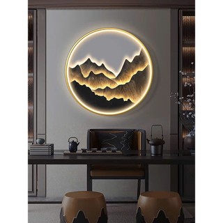 (L4) Tranh treo tường núi non đèn led sáng hắt vào trong đẹp, decor phòng khách, phòng ngủ, quán cafe, quà tặng đẹp