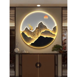 (L4) Tranh treo tường núi non đèn led sáng hắt vào trong đẹp, decor phòng khách, phòng ngủ, quán cafe, quà tặng đẹp