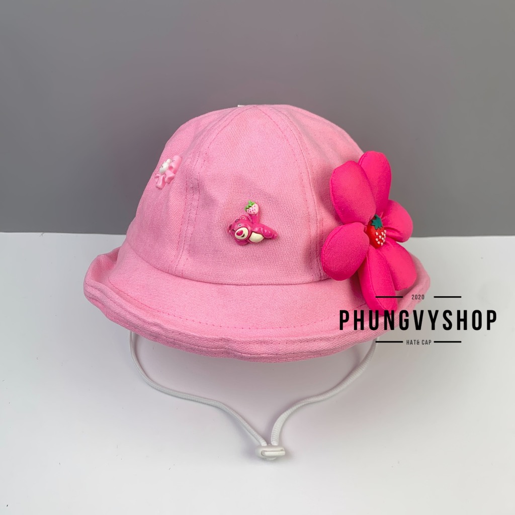 Có 2 size_Mũ bucket tai bèo vành gái trẻ em phungvyshop-nón  / BO TRUNG LỠ HOA LẬT/