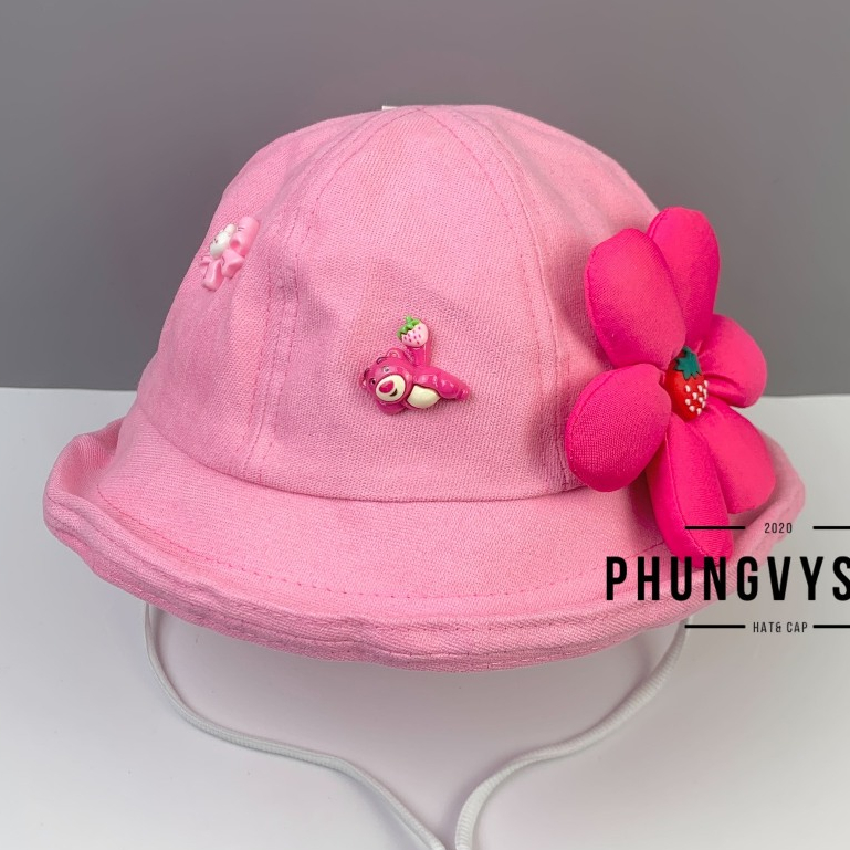 Có 2 size_Mũ bucket tai bèo vành gái trẻ em phungvyshop-nón  / BO TRUNG LỠ HOA LẬT/