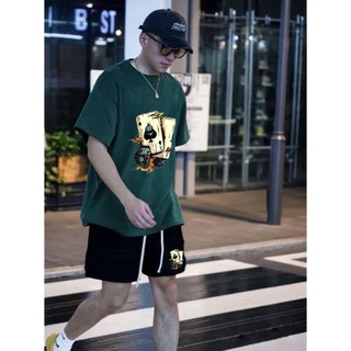 Bộ Phông Hè Xanh Họa Tiết Lá Bài Xúc Xắc In Nổi 5D Sành Điệu, Bộ Tay Ngắn Nam Cotton 4 Chiều Mềm Mịn Đẹp