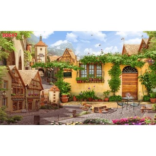 Tranh 3D dán tường quán cà phê, trà sữa, trà chanh, tranh dán tường in trên chất liệu vải lụa (shop tặng kèm keo dán)