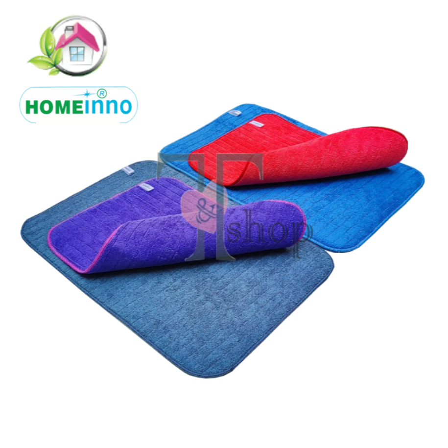 Thảm Lau Chân, Thảm Chùi Chân 2 Mặt Mịn Microfiber Siêu Thấm Hút Homeinno Nhiều Kích Thước