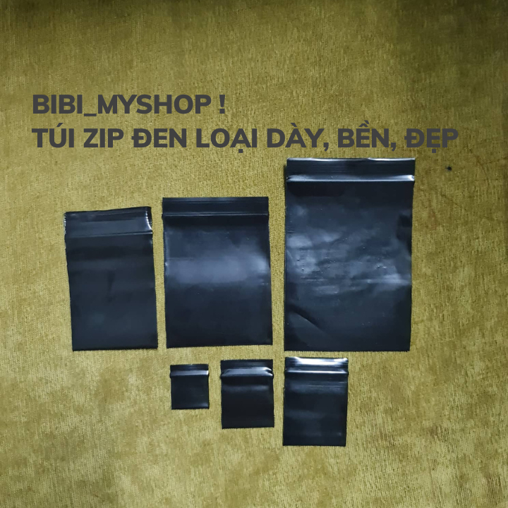 100 chiếc túi zip các size cỡ màu đen 2 mặt loại dày giá rẻ | Shopee ...