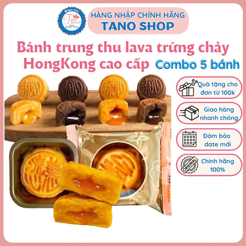 [Combo 5 cái] Bánh tr.ung th.u LAVA trứng muối chảy, socola, phô mai ...
