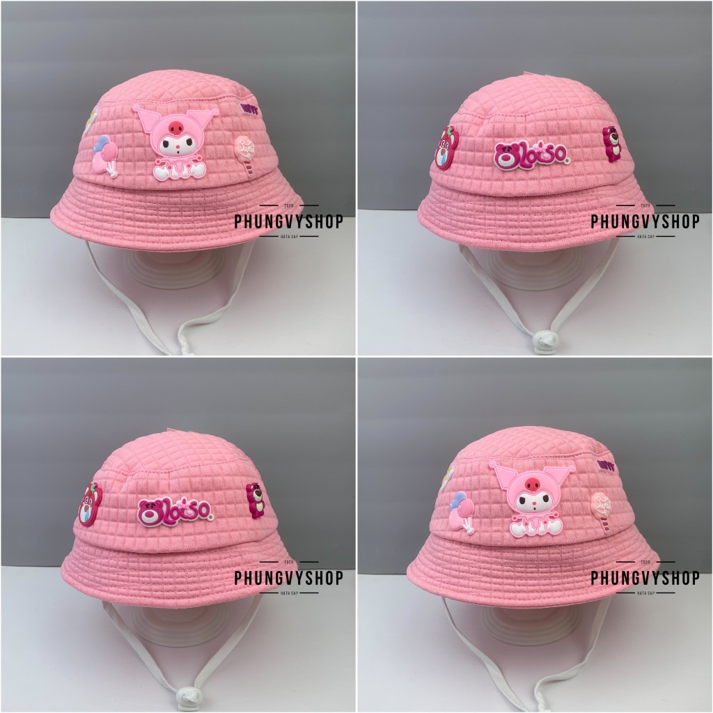 Bé 1- 2 Tuổi/Vđ 51cm_Mũ cụp bucket tai bèo vành gái trẻ em phungvyshop-nón / Bo nhỡ SỤP TRẦN /