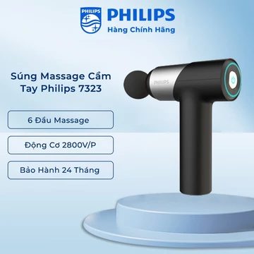 Súng Massage Cầm Tay PHILIPS 7323 [BH 24T] Máy Massage Cầm Tay 7 cấp độ 6 đầu massage chuyên dụng