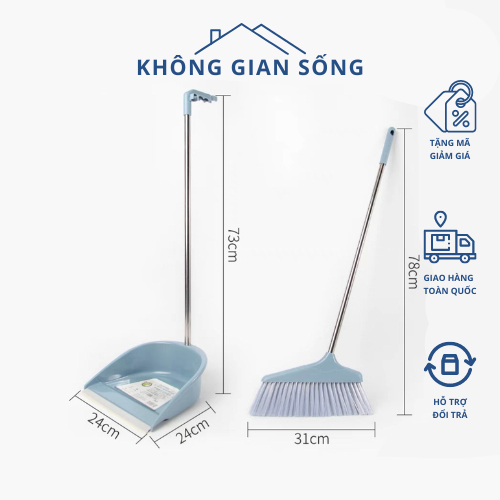 Bộ chổi quét nhà kèm xẻng hót rác tiện lợi, chổi ky kèm hót rác 2 trong ...