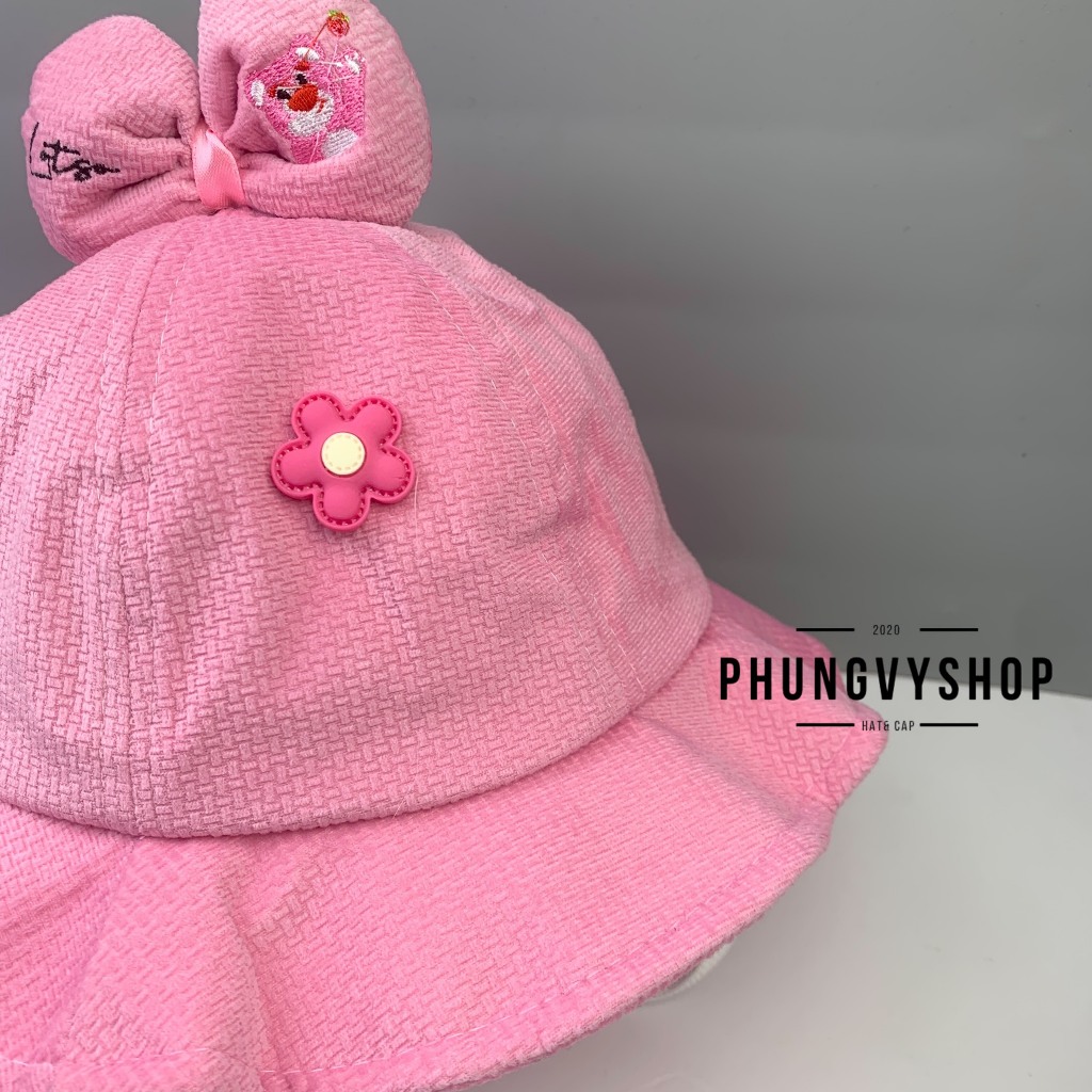 Bé 2-5 Tuổi-Vđ 52cm_Mũ bucket tai bèo vành gái trẻ em phungvyshop-nón  / BO MÚI NƠ/