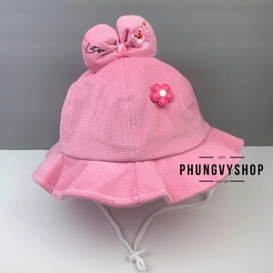 Bé 2-5 Tuổi-Vđ 52cm_Mũ bucket tai bèo vành gái trẻ em phungvyshop-nón / BO MÚI NƠ/