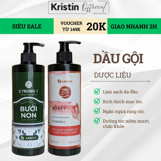 Dầu Gội Bưởi Bồ Kết Dược Liệu - Sạch Gàu, Ngăn Rụng Tóc, Mọc Tóc, Phục Hồi Tóc 500ml