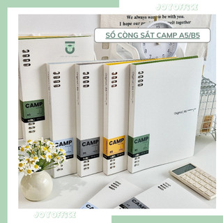 SỔ CÒNG SẮT BINDER CAMP A5/B5 BASIC 4 MÀU giấy kẻ ngang 4 BÌA + 112 TRANG_Joy office