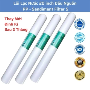 Lõi Lọc Nước 20 inch - Lõi Lọc Thô Số 1 Bông PP Đầu Nguồn Dùng Cho Cốc Lọc 20 inch