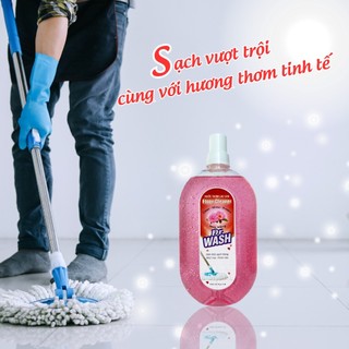 Combo 2 chai nước lau sàn DR.Wash 1L hương Hoa Nắng khử mùi làm thơm nhà chống trượt  - SPCa000038