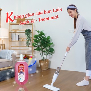 Combo 2 chai nước lau sàn DR.Wash 1L hương Hoa Nắng khử mùi làm thơm nhà chống trượt  - SPCa000038