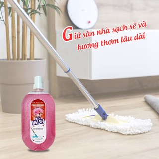 Combo 2 chai nước lau sàn DR.Wash 1L hương Hoa Nắng khử mùi làm thơm nhà chống trượt  - SPCa000038
