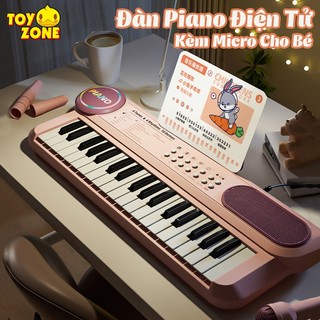 Đồ Chơi Bàn Piano Điện Cho Bé Kèm Micro Chuẩn Âm Có Đèn Và Nhạc Cho Bé Vui Chơi Với 37 Phím Nhạc Tặng Kèm Chân Bàn