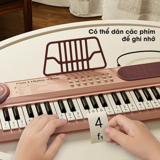 Đồ Chơi Bàn Piano Điện Cho Bé Kèm Micro Chuẩn Âm Có Đèn Và Nhạc Cho Bé Vui Chơi Với 37 Phím Nhạc Tặng Kèm Chân Bàn