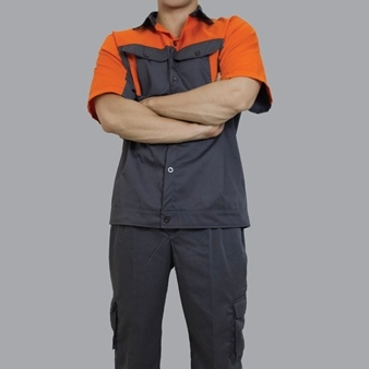 Bảo Vệ Nam Ngắn Tay Nhân Viên Bảo Dưỡng Xe, Bảo Hộ Kỹ Sư Công Trình Màu Đen Phối- Vải Kaki Chuyên Dụng, Form Đẹp