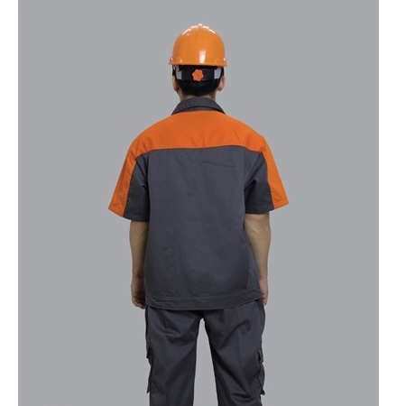 Bảo Vệ Nam Ngắn Tay Nhân Viên Bảo Dưỡng Xe, Bảo Hộ Kỹ Sư Công Trình Màu Đen Phối- Vải Kaki Chuyên Dụng, Form Đẹp
