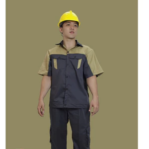 Bảo Vệ Nam Ngắn Tay Nhân Viên Bảo Dưỡng Xe, Bảo Hộ Kỹ Sư Công Trình Màu Đen Phối- Vải Kaki Chuyên Dụng, Form Đẹp