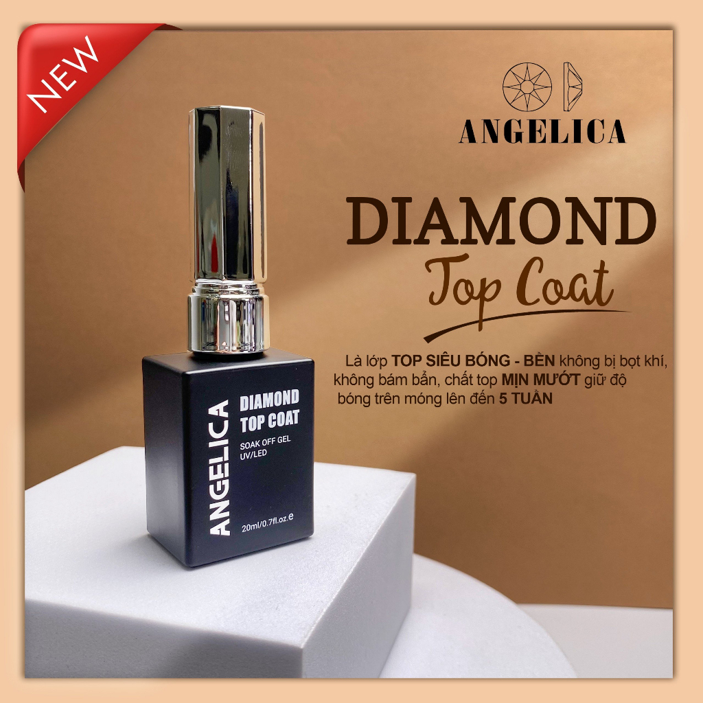 Sơn móng gel Base Top cường lực siêu bóng siêu bền nail chính hãng ANGELICA 20g