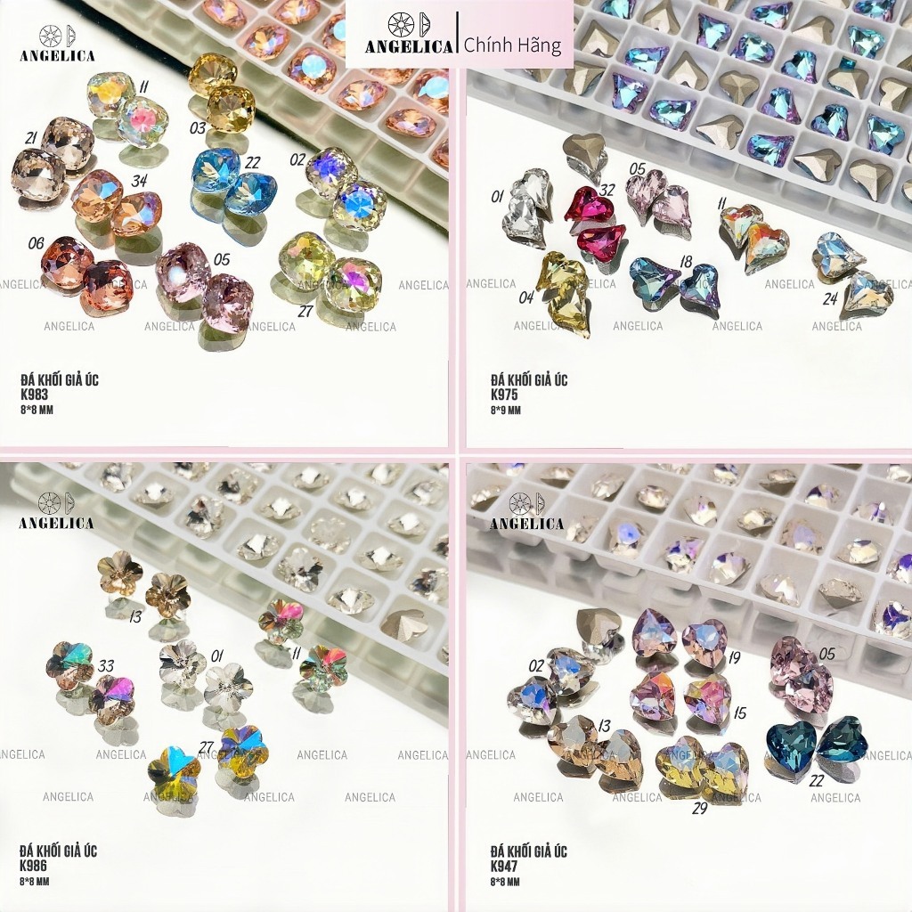 Đá Khối Giả Úc Cao Cấp Túi 2 viên Trang Trí Nail Angelica