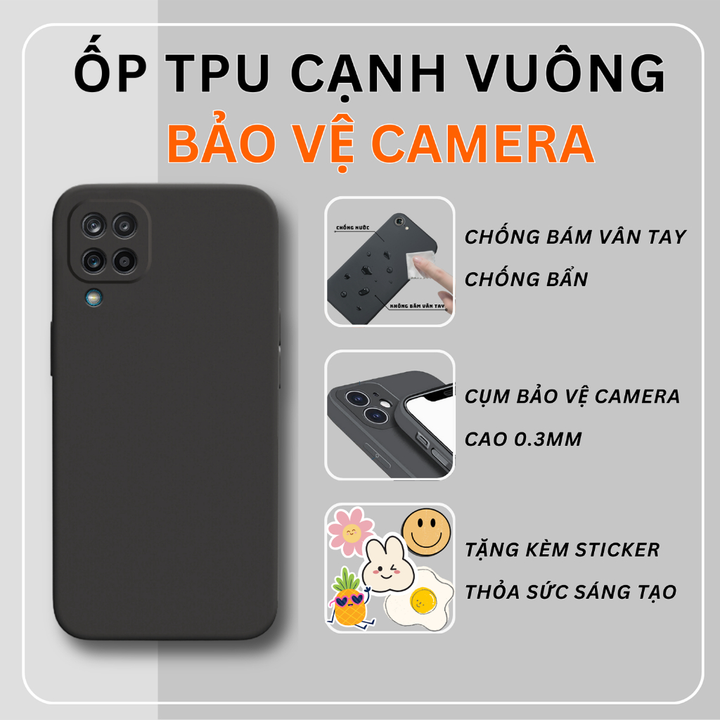 Ốp SamSung A12 - M12 - A22 4G - A22 5G cạnh vuông UNICASE |Vỏ điện thoại bảo vệ camera