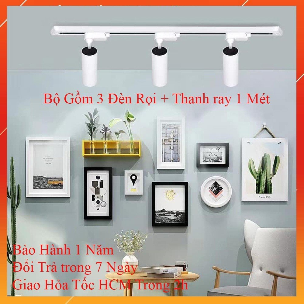 BỘ 3 Đèn Rọi Thanh Ray COB 12w - 20w - 30w _ rọi tranh, chiếu shop, rọi decor phòng =====>