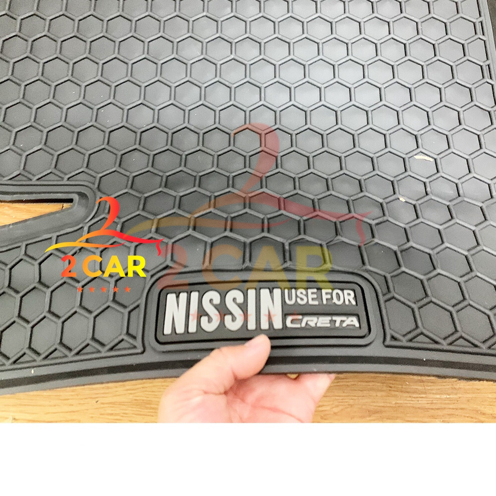 Thảm sàn, LÓT SÀN CAO SU xe Hyundai CRETA 2022 2023 2024 2025 cao su đúc, vân tổ ong, không mùi, MẪU NISSIN