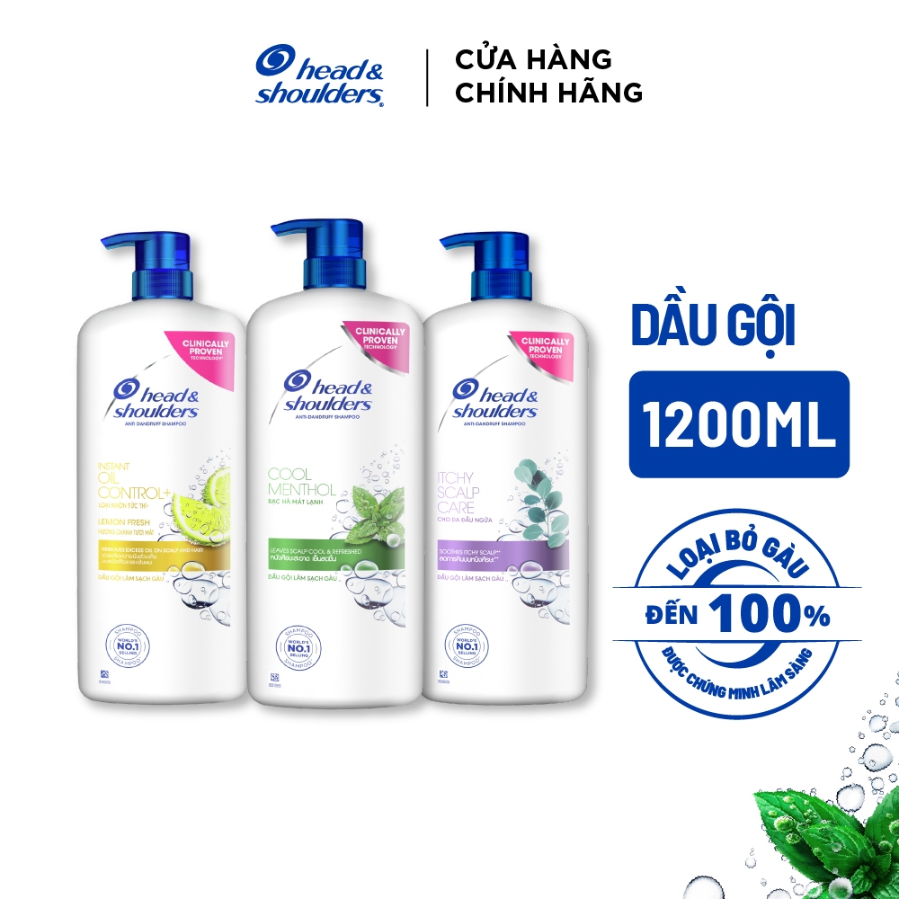 Ảnh Dầu Gội Sạch Gàu HEAD &  SHOULDERS Bạc Hà/ Giảm Ngứa Da Đầu/ Hương Chanh - Chai 1200ML 3