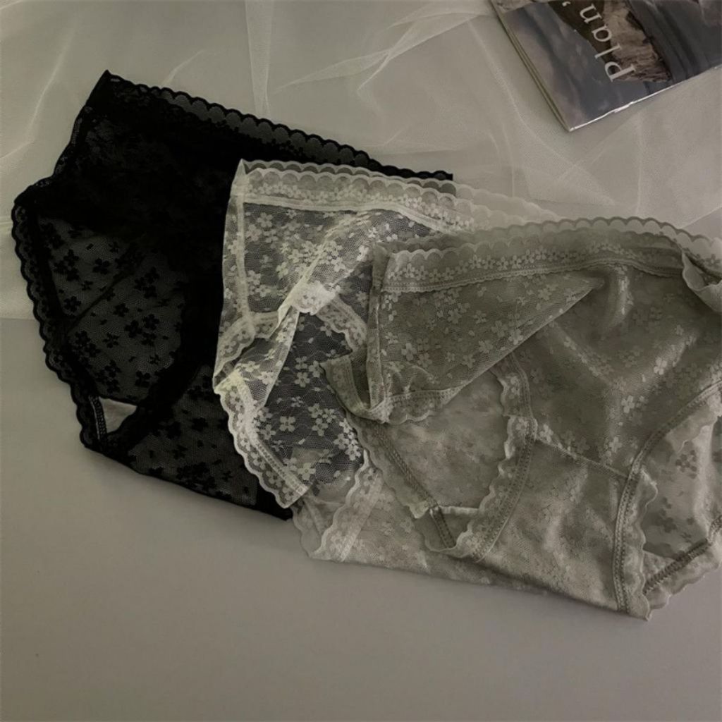 Quần chip nữ ren siêu mỏng sexy gợi cảm kháng khuẩn họa tiết hoa nhí mềm mại dễ thương LANIXA L2018