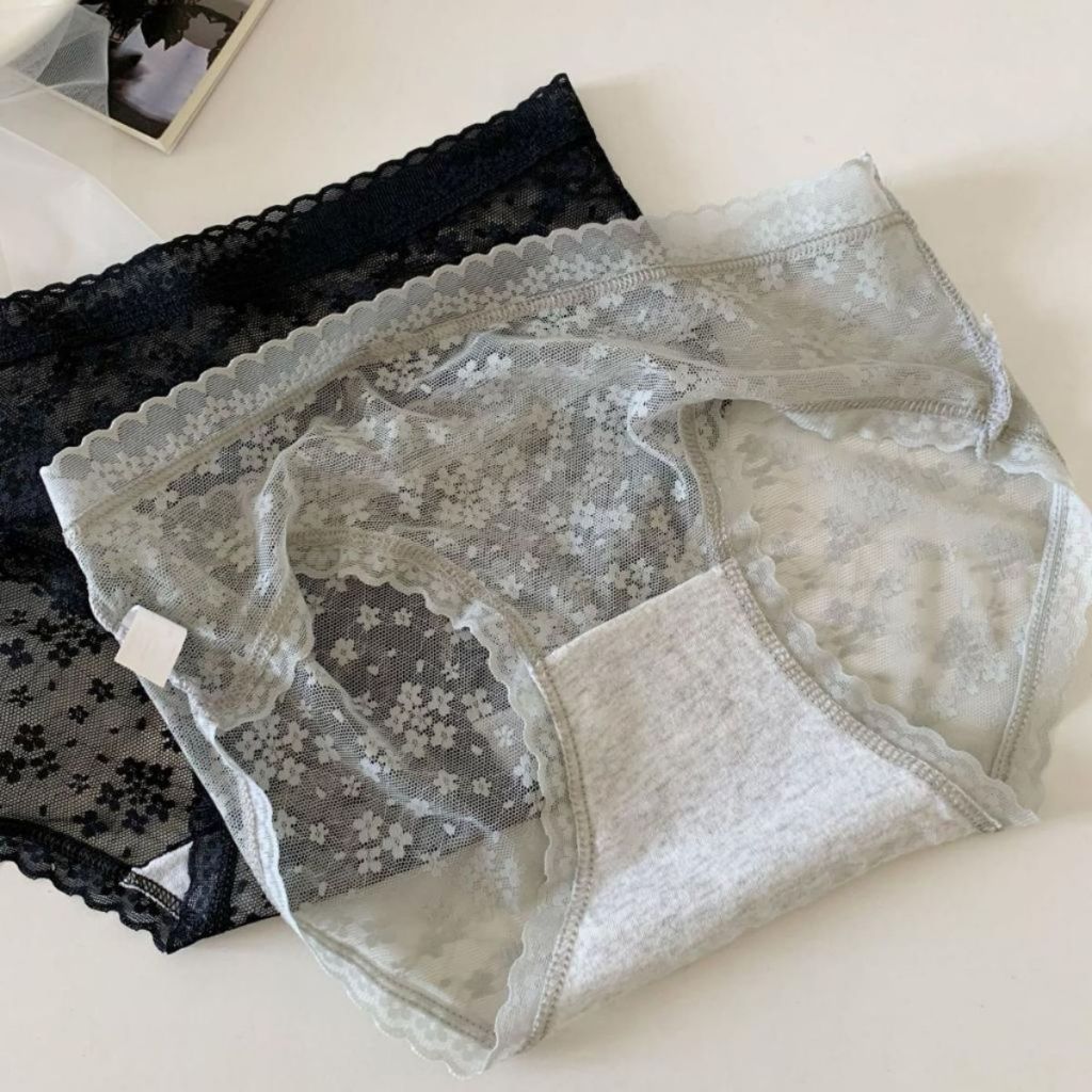 Quần chip nữ ren siêu mỏng sexy gợi cảm kháng khuẩn họa tiết hoa nhí mềm mại dễ thương LANIXA L2018