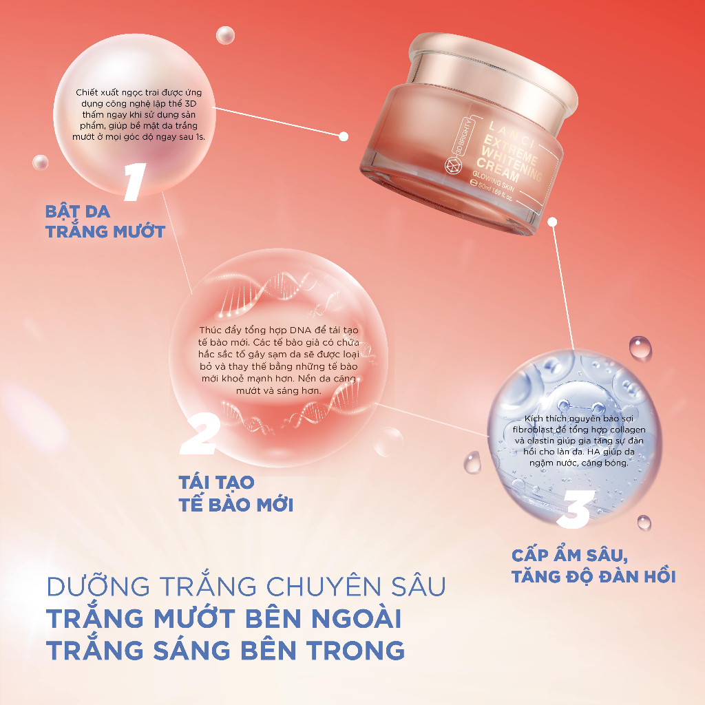 Ảnh Bộ đôi Kem Dưỡng Trắng 50ml và Sáp Tẩy Trang 100g LANCI giúp làm sạch sâu và dưỡng trắng da 4